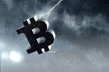 Kripto para birimi konsepti. Karışık ortam