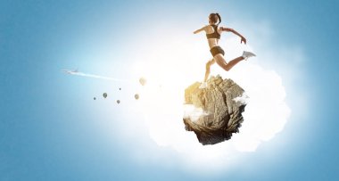 Koşmak sporcumuz yarışı. Karışık teknik