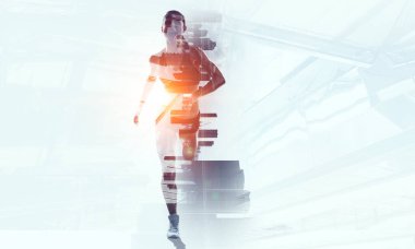 Koşmak sporcumuz yarışı. Karışık teknik