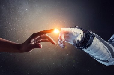 Derin uzay keşfi kavramı. Karışık ortam