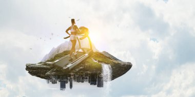 Spor kadın koşu yarışı. Karışık ortam