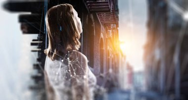 Sosyal bağlantı ve ağ. Karışık teknik