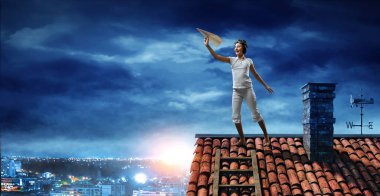 Pilot olmayı hayal etmek. Karışık ortam