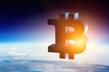 Kripto para birimi alanı. 3d render
