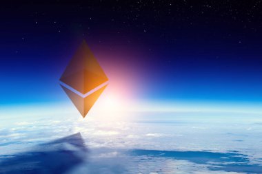 Kripto para birimi alanı. 3d render