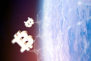 Kripto para birimi alanı. 3d render