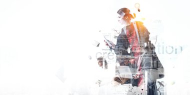 İş ekibi konsepti. Karışık ortam