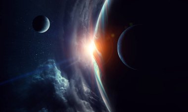 Benzersiz Bizim evrenimiz. Karışık teknik