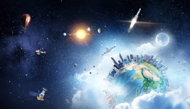 Benzersiz Bizim evrenimiz. Karışık teknik