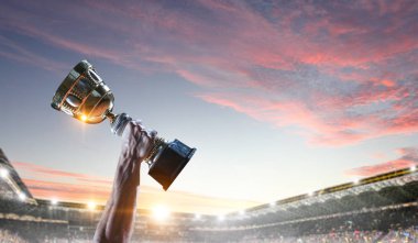 Büyük zaferini kutluyor. Karışık teknik