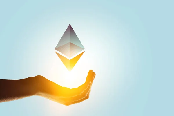 Ethereum criptomoeda. Meios mistos — Fotografia de Stock