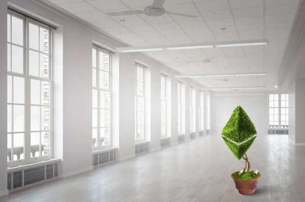 Green ethereum plant. Mixed media — Stock Photo, Image