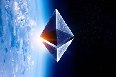 Kripto para birimi alanı. 3d render