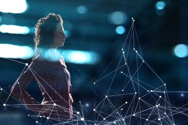 Sosyal bağlantı ve ağ. Karışık teknik