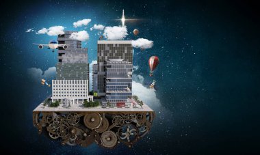 Modern şehir kavramı. Karışık teknik