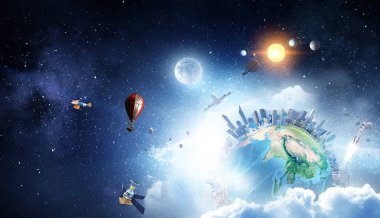 Benzersiz Bizim evrenimiz. Karışık teknik