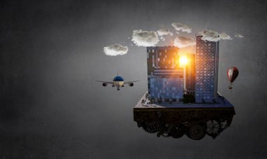 Modern şehir kavramı. Karışık teknik