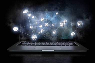 Konsept olarak ağ bağlantısı. Karışık ortam