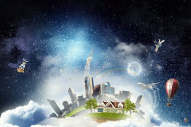 Benzersiz Bizim evrenimiz. Karışık teknik