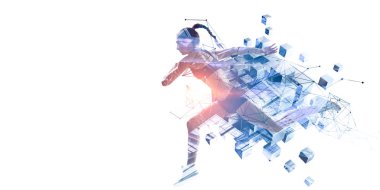 Koşmak sporcumuz yarışı. Karışık teknik