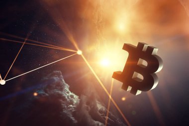 Kripto para dünyası. 3d render