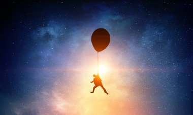 Uçmak istiyorum. Karışık teknik