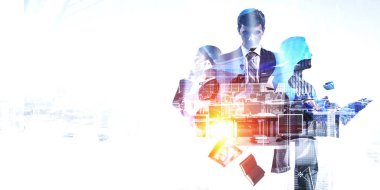 İş ekibi konsepti. Karışık ortam