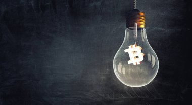 Kripto para birimi konsepti. Karışık ortam