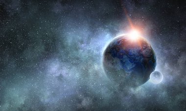 Benzersiz Bizim evrenimiz. Karışık teknik