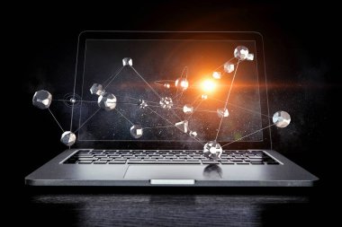 Sosyal bağlantı ve ağ. Karışık teknik