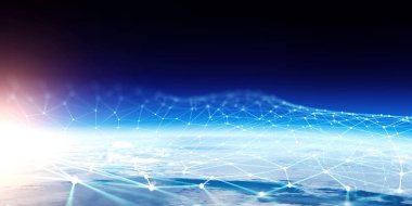 Küresel bağlantı ve ağ kurma. 3d oluşturma