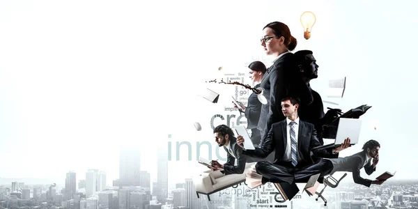 Business team concept. Mixed media — Stock Photo, Image