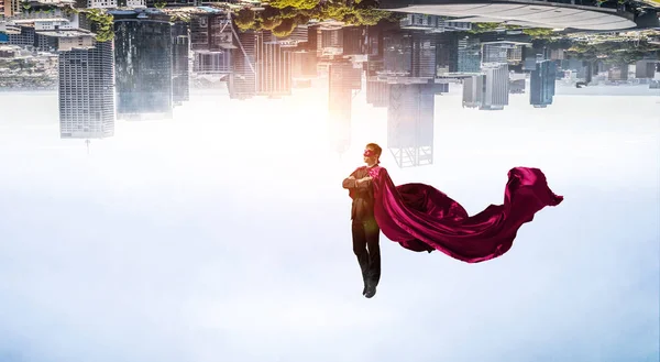 Superman på himlen. Blandade medier — Stockfoto