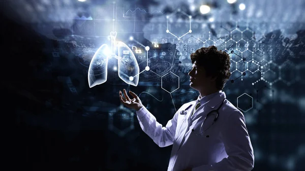 Innovative technologies in science and medicine. Mixed media — Stock Photo, Image