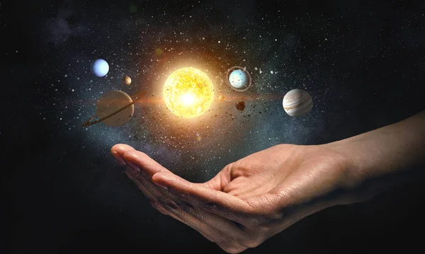 Planeten van zon systeem. Mixed media — Stockfoto