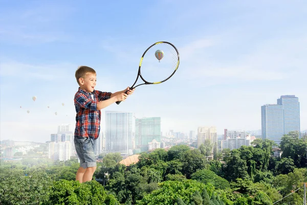 Playing big games. Mixed media — Stock Photo, Image