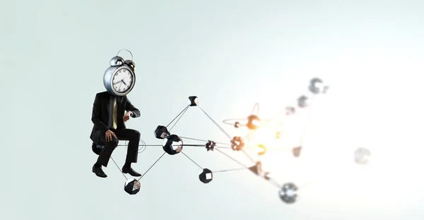 Business and time efficiency. Mixed media — Stock Photo, Image