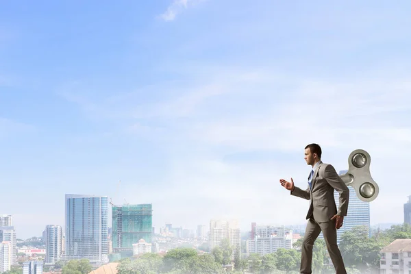 Energia infinita e concetto di duro lavoro. Mezzi misti — Foto Stock