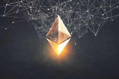 Kripto para birimi konsepti. Karışık ortam