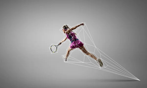 Grand joueur de tennis. Techniques mixtes — Photo