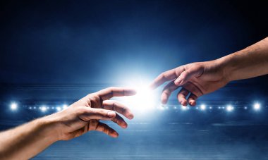 Işıklı spor stadyumu. Karışık ortam