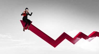 Genç kadın MIME. Karışık teknik