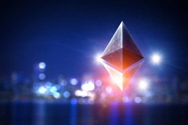 Kripto para birimi konsepti. Karışık ortam