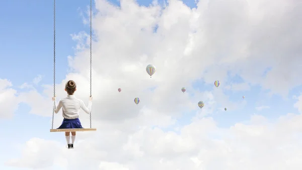 Solo libre y feliz. Medios mixtos — Foto de Stock