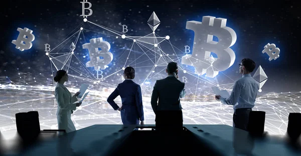 Finansal teknoloji konsepti. Karışık ortam