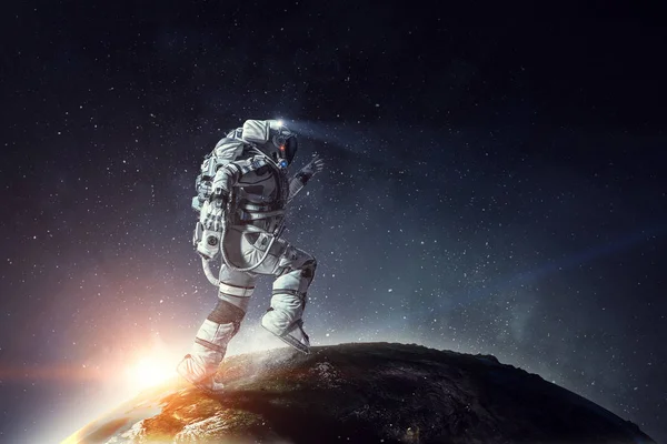 Utforska yttre rymden. Blandade medier — Stockfoto