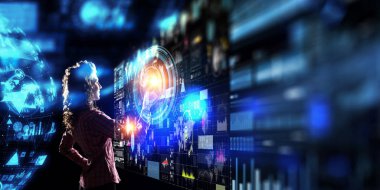 En son teknolojileri iş için. Karışık teknik