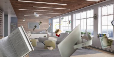 Ofis karmaşası. Karışık ortam