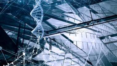 Başarılı endüstriyel mimari. Karışık ortam