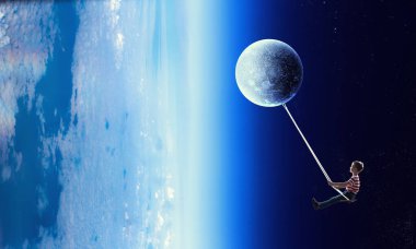 Çocukça tatlı rüyalar. Karışık teknik